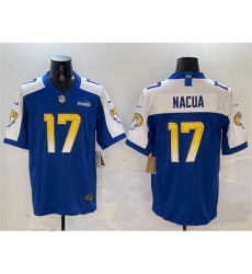 Men's Los Angeles Rams #17 Puka Nacua Blue White 2024 F U S E Vapor Untouchable Limited Stitched Football Jersey