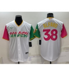 Men's San Diego Padres #38 Jorge Alfaro White 2022 City Connect Cool Base Stitched Jersey