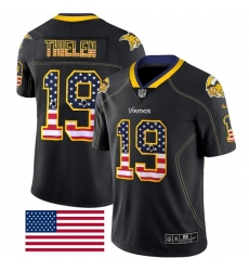 Men's Nike Minnesota Vikings #19 Adam Thielen Limited Black Rush USA Flag NFL Jersey