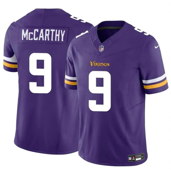 Youth Minnesota Vikings #9 J.J. McCarthy Purple 2024 Draft F.U.S.E. Vapor Untouchable Limited Football Stitched Jersey