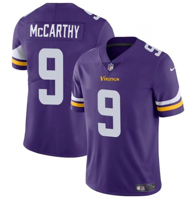 Youth Minnesota Vikings #9 J.J. McCarthy Purple 2024 Draft Vapor Untouchable Limited Football Stitched Jersey