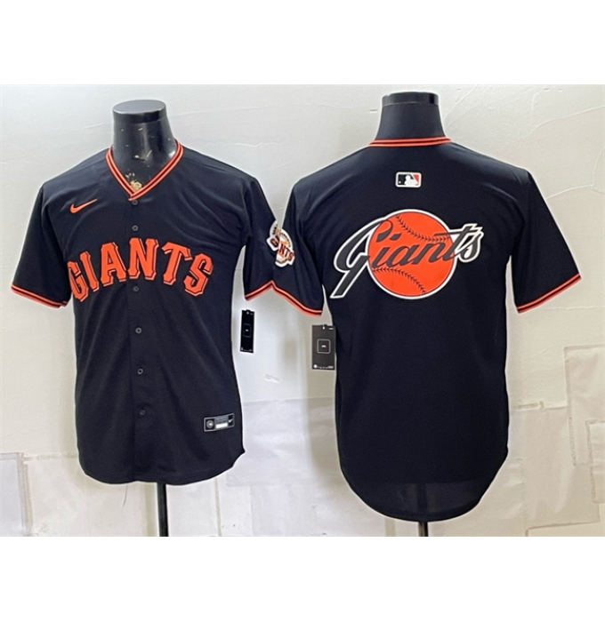 Men's San Francisco Giants Team Big Logo Black Limited Stitched Baseball Jersey