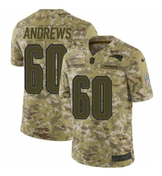 Men's Nike New England Patriots #60 David Andrews Limited Camo 2018 Salute to Service NFL Jersey