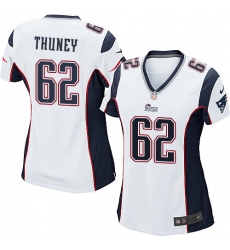 Women's Nike New England Patriots #62 Joe Thuney Game White NFL Jersey