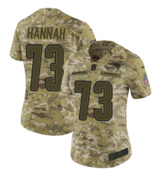 Women's Nike New England Patriots #73 John Hannah Limited Camo 2018 Salute to Service NFL Jersey