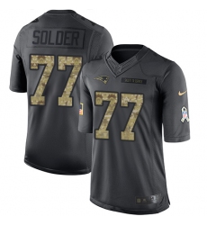 Men's Nike New England Patriots #77 Nate Solder Limited Black 2016 Salute to Service NFL Jersey