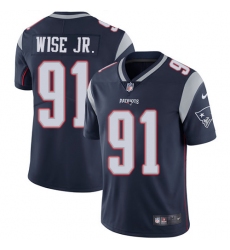 Men's Nike New England Patriots #91 Deatrich Wise Jr Navy Blue Team Color Vapor Untouchable Limited Player NFL Jersey
