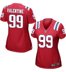 Women's Nike New England Patriots #99 Vincent Valentine Game Red Alternate NFL Jersey