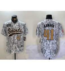 Men's New Orleans Saints #41 Alvin Kamara Arctic Camo 2024 Salute to Service Stitched Baseball Jerseys