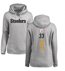 NFL Women's Nike Pittsburgh Steelers #33 Merril Hoge Ash Backer Pullover Hoodie