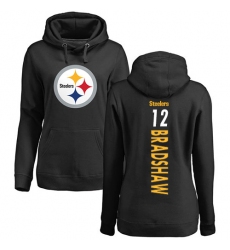 NFL Women's Nike Pittsburgh Steelers #12 Terry Bradshaw Black Backer Pullover Hoodie