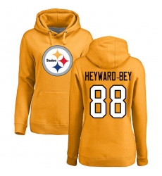 NFL Women's Nike Pittsburgh Steelers #88 Darrius Heyward-Bey Gold Name & Number Logo Pullover Hoodie