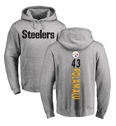 NFL Nike Pittsburgh Steelers #43 Troy Polamalu Ash Backer Pullover Hoodie