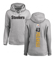 NFL Women's Nike Pittsburgh Steelers #43 Troy Polamalu Ash Backer Pullover Hoodie