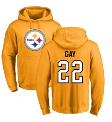 NFL Nike Pittsburgh Steelers #22 William Gay Gold Name & Number Logo Pullover Hoodie