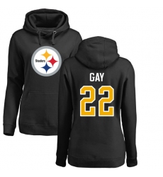 NFL Women's Nike Pittsburgh Steelers #22 William Gay Black Name & Number Logo Pullover Hoodie