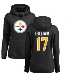 NFL Women's Nike Pittsburgh Steelers #17 Joe Gilliam Black Name & Number Logo Pullover Hoodie