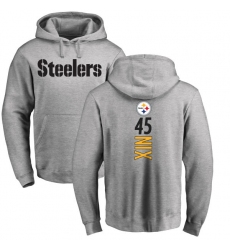 NFL Nike Pittsburgh Steelers #45 Roosevelt Nix Ash Backer Pullover Hoodie