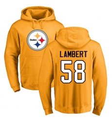 NFL Nike Pittsburgh Steelers #58 Jack Lambert Gold Name & Number Logo Pullover Hoodie