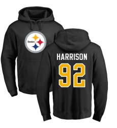 NFL Nike Pittsburgh Steelers #92 James Harrison Black Name & Number Logo Pullover Hoodie