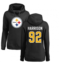 NFL Women's Nike Pittsburgh Steelers #92 James Harrison Black Name & Number Logo Pullover Hoodie