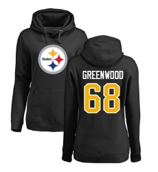 NFL Women's Nike Pittsburgh Steelers #68 L.C. Greenwood Black Name & Number Logo Pullover Hoodie