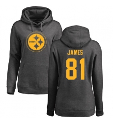 NFL Women's Nike Pittsburgh Steelers #81 Jesse James Ash One Color Pullover Hoodie