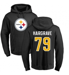 NFL Nike Pittsburgh Steelers #79 Javon Hargrave Black Name & Number Logo Pullover Hoodie