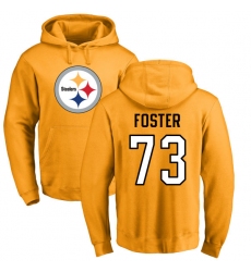 NFL Nike Pittsburgh Steelers #73 Ramon Foster Gold Name & Number Logo Pullover Hoodie