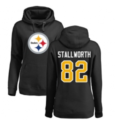 NFL Women's Nike Pittsburgh Steelers #82 John Stallworth Black Name & Number Logo Pullover Hoodie