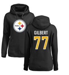 NFL Women's Nike Pittsburgh Steelers #77 Marcus Gilbert Black Name & Number Logo Pullover Hoodie