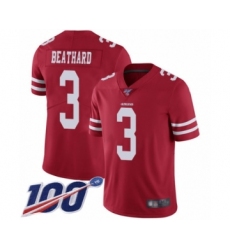 Youth San Francisco 49ers #3 C. J. Beathard Red Team Color Vapor Untouchable Limited Player 100th Season Football Jersey