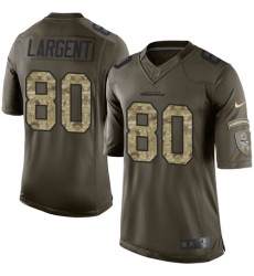 Men's Nike Seattle Seahawks #80 Steve Largent Elite Green Salute to Service NFL Jersey