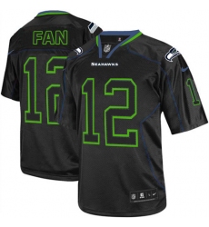 Men's Nike Seattle Seahawks 12th Fan Elite Lights Out Black NFL Jersey