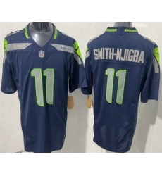 Men's Seattle Seahawks #11 Jaxon Smith Njigba Limited Navy FUSE Vapor Jersey