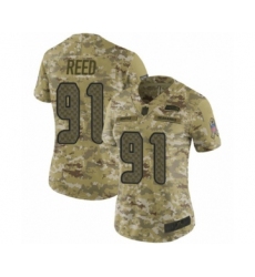 Women's Seattle Seahawks #91 Jarran Reed Limited Camo 2018 Salute to Service Football Jersey
