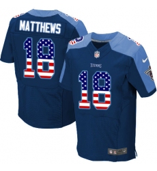 Men's Nike Tennessee Titans #18 Rishard Matthews Elite Navy Blue Alternate USA Flag Fashion NFL Jersey