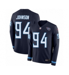 Men's Nike Tennessee Titans #94 Austin Johnson Limited Navy Blue Therma Long Sleeve NFL Jersey