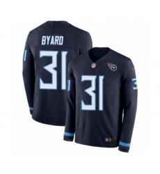 Men's Nike Tennessee Titans #31 Kevin Byard Limited Navy Blue Therma Long Sleeve NFL Jersey