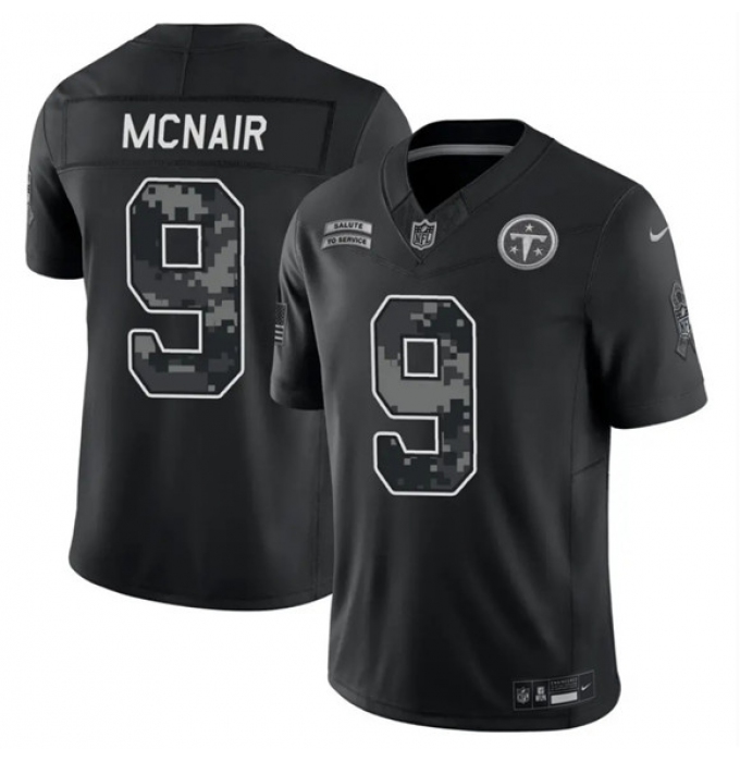 Men's Tennessee Titans #9 Steve McNair Black F.U.S.E. 2026 Salute to Service Limited Football Stitched Jersey