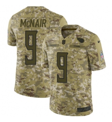 Youth Nike Tennessee Titans #9 Steve McNair Limited Camo 2018 Salute to Service NFL Jersey