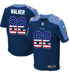 Men's Nike Tennessee Titans #82 Delanie Walker Elite Navy Blue Alternate USA Flag Fashion NFL Jersey