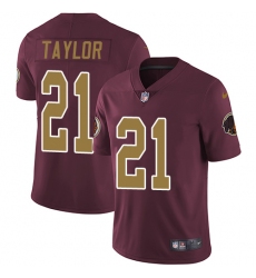 Youth Nike Washington Redskins #21 Sean Taylor Elite Burgundy Red/Gold Number Alternate 80TH Anniversary NFL Jersey