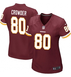 Women's Nike Washington Redskins #80 Jamison Crowder Game Burgundy Red Team Color NFL Jersey