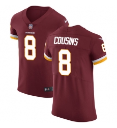 Men's Nike Washington Redskins #8 Kirk Cousins Elite Burgundy Red Team Color NFL Jersey
