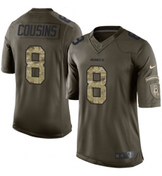 Men's Nike Washington Redskins #8 Kirk Cousins Elite Green Salute to Service NFL Jersey