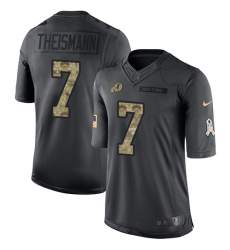Men's Nike Washington Redskins #7 Joe Theismann Limited Black 2016 Salute to Service NFL Jersey