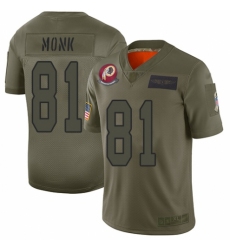 Youth Washington Redskins #81 Art Monk Limited Camo 2019 Salute to Service Football Jersey