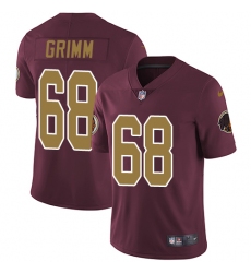 Youth Nike Washington Redskins #68 Russ Grimm Elite Burgundy Red/Gold Number Alternate 80TH Anniversary NFL Jersey