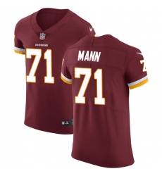 Men's Nike Washington Redskins #71 Charles Mann Elite Burgundy Red Team Color NFL Jersey